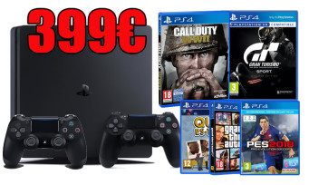 PS4 : un pack 1To + 2è manette + 5 jeux (Call of Duty WW2, GT Sport) à 399€ chez Micromania
