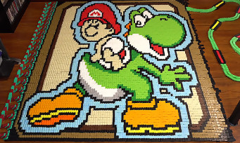 Nintendo : un sublime hommage à Yoshi's Island en 136 780 dominos, 5 min de bonheur pour les yeux