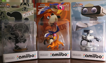 amiibo : nos photos de R.O.B., Mr Game & Watch, Mario 30 ans, Duck Hunt et les Miis combattants