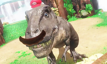 Super Mario Odyssey : une vidéo de gameplay avec Mario qui prend le contrôle d'un T-Rex