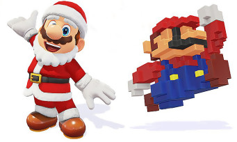 Super Mario Odyssey : une tenue de Noël et une casquette 8-bit pour Mario