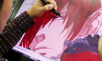 KOF XIV : quand l'illustrateur Eisuke Ogura dessine Iori Yagami en direct